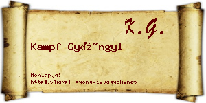 Kampf Gyöngyi névjegykártya